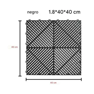 Baldosas Tarima PVC Negro 34 uds 40x40cm