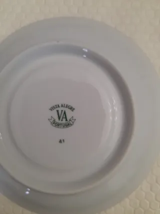 Conjunto 6 chávenas café porcelana azul e branco