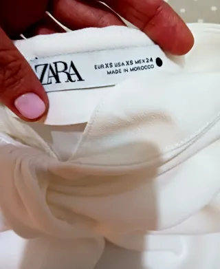 Falda Zara Blanca Larga Tajo