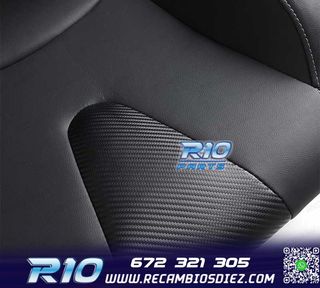 ASIENTO DEPORTIVO SEMI BAQUET ESTILO RS CUERO NEGRO