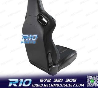 ASIENTO DEPORTIVO SEMI BAQUET ESTILO RS CUERO NEGRO