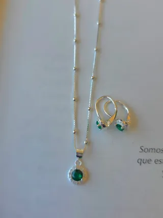 Conjunto Plata 926 Auténtica - Collar y Pendientes