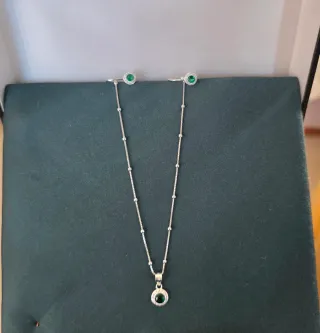 Conjunto Plata 926 Auténtica - Collar y Pendientes