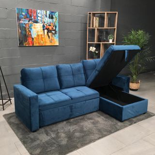 Sofá-cama chaise longue con arcón