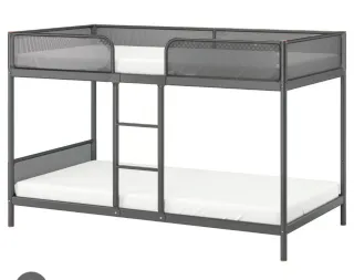 Cama litera metálica gris