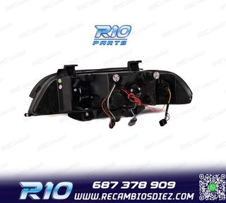 FAROS BMW E39 95-00 OJOS ANGEL LED FONDO NEGRO