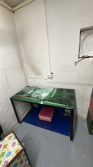 Mesa de escritorio cristal y metal