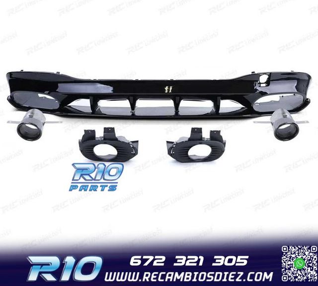 DIFUSOR MERCEDES CLA C118 19- AMG NEGRO BRILLO + COLAS ESCAP