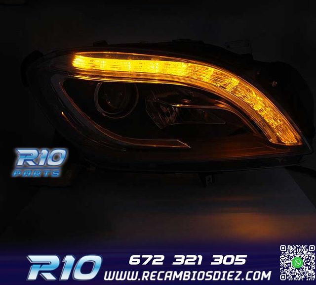 FAROS MERCEDES CLASE M W166 11-15 LED DINÁMICO NEGRO