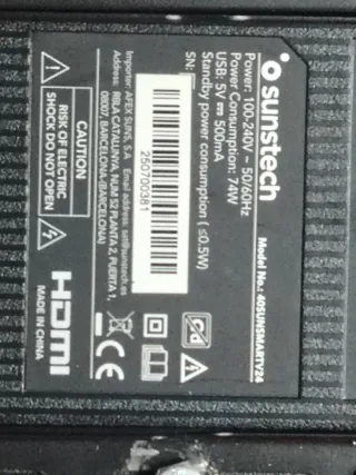 Televisión Samsung 40 Negra