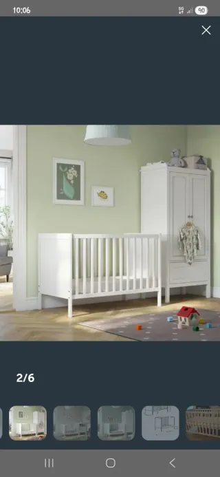 Cuna Ikea Sundvik Blanca + Colchón