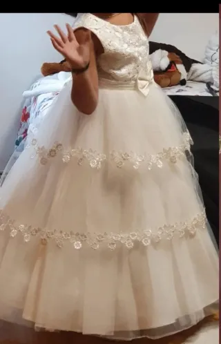 Vestido de Comunión Blanco con Chaquetita talla 10