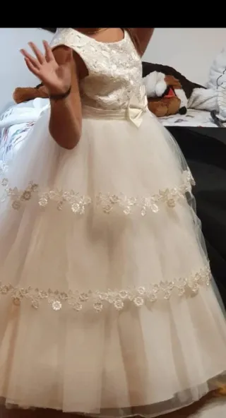 Vestido de Comunión Blanco con Chaquetita talla 10