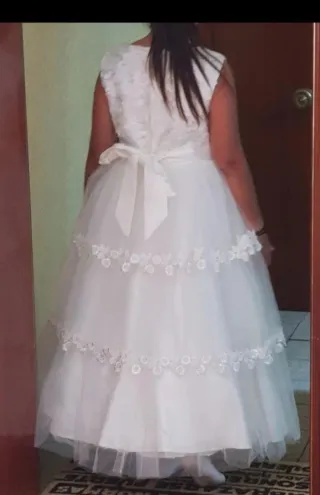 Vestido de Comunión Blanco con Chaquetita talla 10