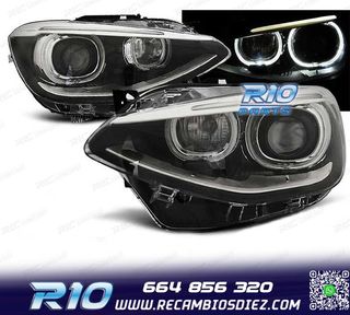 FAROS BMW F20 21 OJOS ANGEL LED FONDO NEGRO