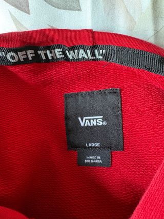 Sudadera Vans Roja con Logo Blanco
