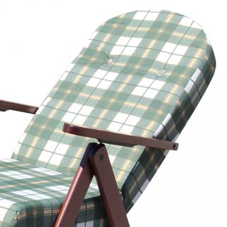 Poltrona Relax in Legno Reclinabile Cuscino Verde