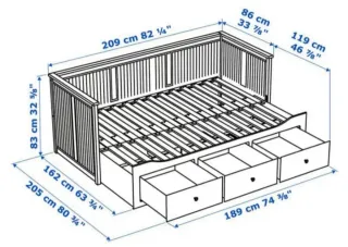 Cama nido blanca con cajones