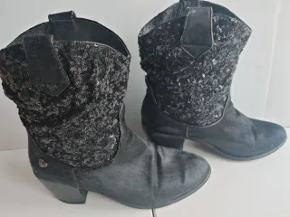 Botines Lollipops Mujer Negros con Lentejuelas