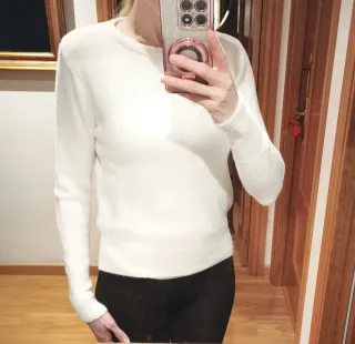 Jersey Zara Blanco Manga Larga