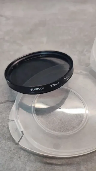 Filtro polarizador de 72mm para objetivos.