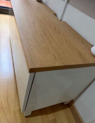 Mobile TV 120cm Bianco e Legno Modello Besta