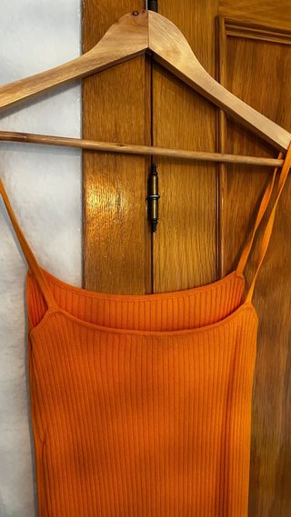 Vestido Zara Naranja Tirantes Midi
