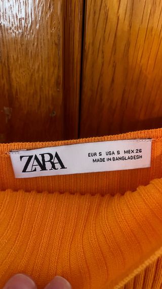 Vestido Zara Naranja Tirantes Midi