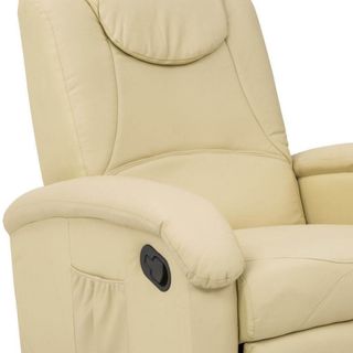 Poltrona Reclinabile Manuale in Ecopelle Beige