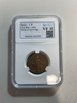 Peseta Consejo Asturias y León.1937 Guerra Civil