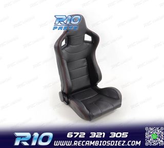ASIENTO DEPORTIVO CARBONO SEMI BAQUET LOOK RS NEGRO