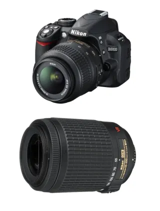 Cámara Nikon D3100 + Objetivo 18-55mm y 55-200mm