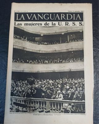 La vanguardia. Barcelona. 25 de septiembre de 1936
