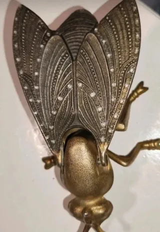 Cenicero Mosca Bronce Antiguo