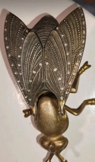 Cenicero Mosca Bronce Antiguo