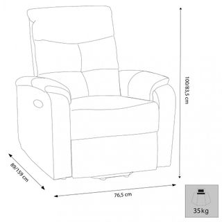 Poltrona Relax Reclinabile Ecopelle Grigio Manuale