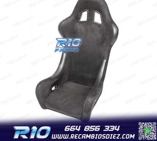 KIT ASIENTO BAQUET UNIVERSAL NEGRO ALCANTARA ESTILO EVO
