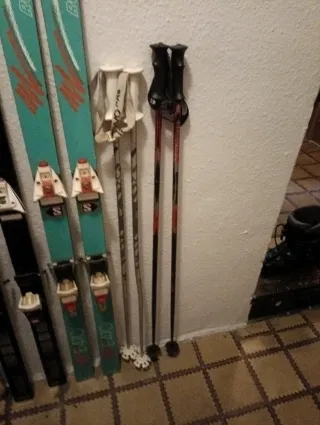 Esquís + bastones + botas + gafas