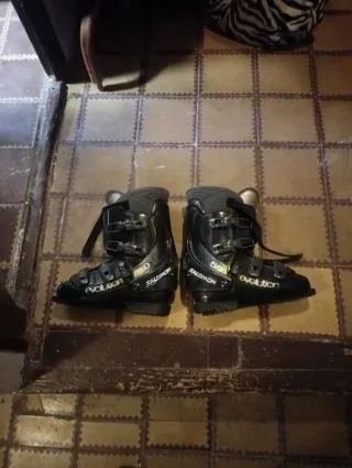 Esquís + bastones + botas + gafas