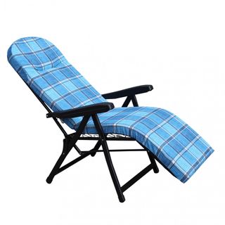 Poltrona Relax Blu Scozzese Reclinabile Automatica