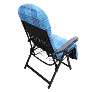 Poltrona Relax Blu Scozzese Reclinabile Automatica