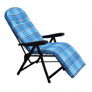 Poltrona Relax Blu Scozzese Reclinabile Automatica