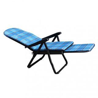 Poltrona Relax Blu Scozzese Reclinabile Automatica