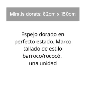 Espejo  Dorado Tallado francés luis XVI. S.XIX