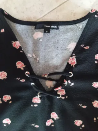 Vestitino Jennifer nero con fiori rosa tg M