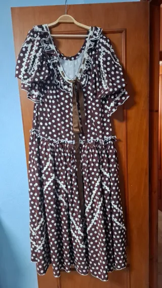 Traje Flamenca Lunares Marrón Talla 46