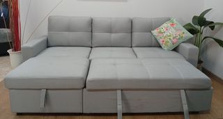 Sofá Cama PAU-Grey, Chaiselong. Arcón. ¡EN OFERTA!