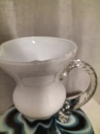 Vaso Murano Vetro Blu Bianco