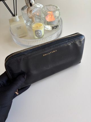 Cartera Bimba y Lola Cuero Negro Grande