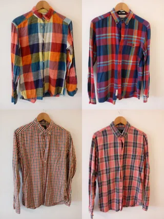 Lote 4 Camisas Cuadros Hombre